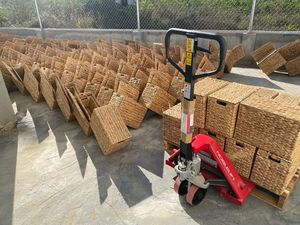 Wholesales Stackable Set of 2 with Woven <b>Lids</b> and Metal Clasps Handcrafted Rattan <b>Basket</b> and Cane Rectangular Display Boxes - Product Image 5