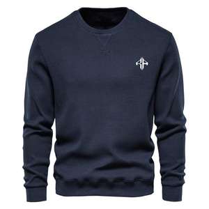 เสื้อสเวตเตอร์ลำลองของผู้ชายสำหรับฤดูหนาวเสื้อสเวตเตอร์ผ้าคอตตอนแบบสวมหัวแห้งเร็วงานตาม100% - Product Image 2