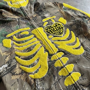 Nouveaux sweats à capuche personnalisés avec broderie chenille, imprimé squelette floqué, fermeture éclair sur le devant, style streetwear, broderie sur capuche - Product Image 4