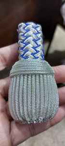 Logotipo de nudos de espada de alambre de lingotes WOK de alta calidad personalizable, correa de cuero con acabado recubierto de varios tamaños para cordones de prendas - Product Image 4