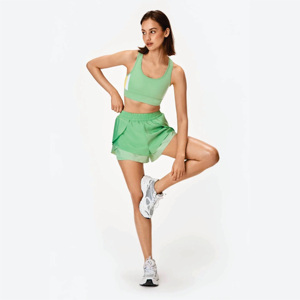 กางเกงขาสั้นเอวสูงสำหรับผู้หญิงกางเกงขาสั้นผ้าโพลีเอสเตอร์รีไซเคิล100% มีกระเป๋าโลโก้แบบเซ็กซี่ระบายอากาศได้ดีแห้งเร็ว - Product Image 6