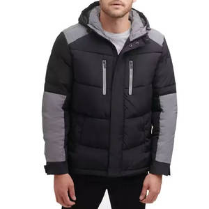 Veste matelassée personnalisée de haute qualité 2023 pour hommes, fermeture éclair, capuche, imperméable, coupe-vent, polyester/nylon, pour l'extérieur, hiver - Product Image 1