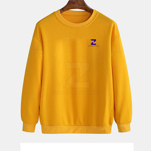 Sweat-shirt d'hiver uni à col rond pour homme, coupe régulière, 100% coton, polaire, manches longues - Product Image 1