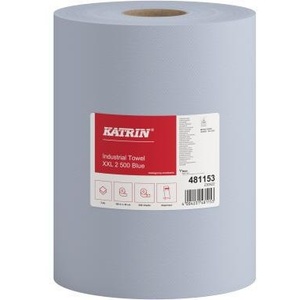 Katrin XXL 2 Wiping Cloth 38 cm X 180 m <b>Blue</b> Tissue 2 <b>Rolls</b>/Pack Cleaning Cloths - Product Image 1