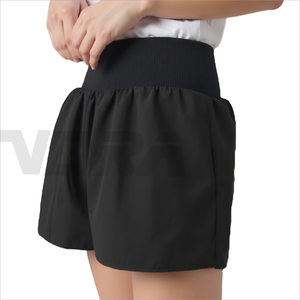 Short d'été ample taille haute pour femme poches antidérapantes doux respirant couleur unie au-dessus des genoux maintenant édition - Product Image 2