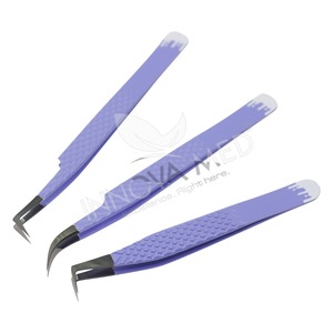 Pince à épiler en acier inoxydable de haute qualité Traitement précis des cils respectueux de l'environnement Extension des cils des sourcils Marque privée - Product Image 6