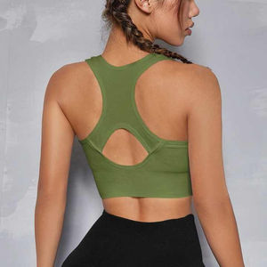 Women's High for Impact Front Zipper Gym <b>Top</b> Yoga Bra Shockproof & Breathable I-Back Hollow <b>Vest</b> Fitness Plus Size Sports Bras - Product Image 4