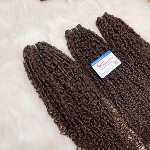 Extension de cheveux humains bouclés pixie vietnamien cheveux trame machine de couleur brune 24 pouces disponibles qualité supérieure - Product Image 4