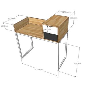 Scandinavian Style 2-Drawer Wood Rubberwood Dressing <b>Table</b> with Top Drawers SFBTD013 - Product Image 5