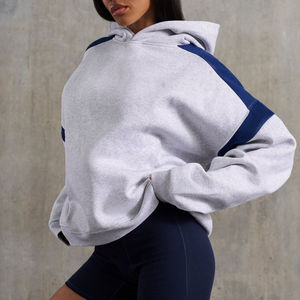 Sweat à Capuche Personnalisé Brodé en Blocs de Couleurs Streetwear Sweat à Capuche pour Femme en Polaire Surdimensionné de Haute Qualité 330 g/m² - Product Image 1