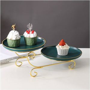 2024 New Collection Glamorous Green 3 Tier <b>Cake</b> <b>Stand</b> for Home and Party Decoration Manufacturer and Supplier From India - Product Image 6