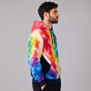 Sudadera con Capucha Tie Dye de Alta Calidad para Hombre, con Logotipo Personalizado, de Felpa Suave de Algodón, Estilo Casual Urbano - Product Image 2