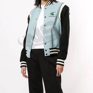 Veste d'hiver Letterman de couleur unie à col montant pour l'extérieur pour hommes vente en gros de vêtements de mode légers et coupe-vent personnalisés - Product Image 1