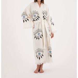 Women Full Length Kimono Modern Minimal Outerwear With Extended Length Designed For Stylish Layering And Casual Elegance - Product Image 2