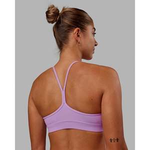 Soutien-gorge de sport rembourré à col montant pour le yoga et le fitness - Violet clair, grandes tailles disponibles - Product Image 2