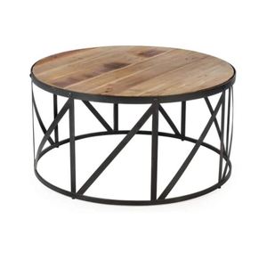 Nuevo diseño, muebles industriales sólidos, mesa de centro con estante de almacenamiento, mesa industrial decorativa para sala de estar de forma cuadrada - Product Image 4