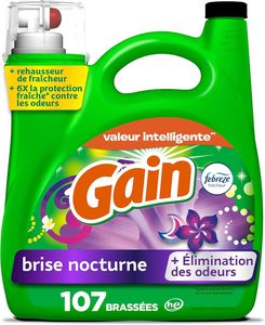 Détergent à lessive liquide Gain, parfum Brise de lune, 154 fl oz, 107 brassées, fraîcheur + combat contre les odeurs, lavage haute efficacité - Product Image 2