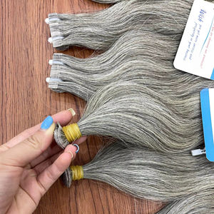 Cheveux Gris Raides Naturels Cheveux Bruts Vietnamiens Cuticules Alignés Trame de Génie Vente en Gros Tissage de Cheveux Direct Usine - Product Image 1