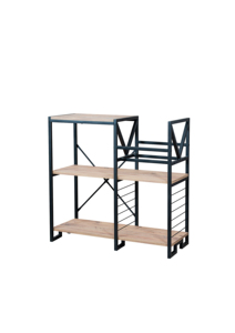 Industrial-Style <b>Record</b> Player <b>Stand</b> With Storage Shelves Wood And Metal Frame Multi-Functional Living Room Furniture - Product Image 2