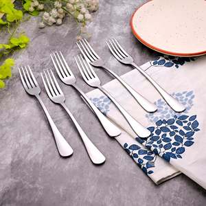Snappy <b>Small</b> Luxury Metal Silver Forks Set of 6 for Tableware Usage - Product Image 1