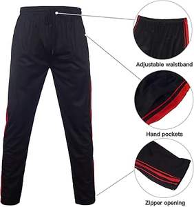 Vente en gros personnalisé Ensemble de survêtement 2 pièces pour homme Combinaison de jogging athlétique décontractée avec fermeture éclair complète manches longues poches noir rouge pour l'hiver - Product Image 4