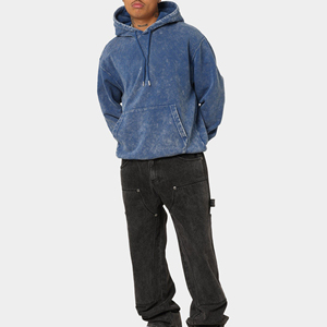 Sweat à capuche vierge personnalisé délavé à l'acide pour hommes pour tenue décontractée/basiques, coton mélangé à des prix abordables Nouvelle arrivée Sweat à capuche délavé à l'acide pour hommes - Product Image 5