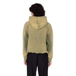Sweat-shirt à capuche en molleton épais 100 % coton, délavé style vintage, effet soleil, fabrication OEM - Product Image 2