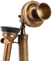 Téléphone Nautique Vintage en Laiton Doré, Décoration d'Intérieur, Métal Poli Fait Main, Grand Modèle Ovale, Logo Personnalisé Indien, Diwali Calvin