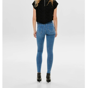 Venta al por mayor de pantalones de mezclilla elásticos de cintura alta de las mujeres personalizadas de color sólido Skinny Jeans de algodón Boyfriend Fit estilo casual - Product Image 3