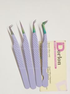 Pinces à cils en acier inoxydable, couleur violette, avec logo personnalisé, pointes plasma arc-en-ciel, pour extensions de cils Lashea. - Product Image 2