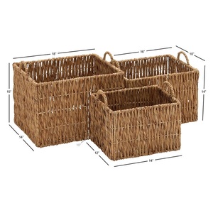 Caja de almacenamiento Rectangular de jacinto de agua, organizador de cesta de mimbre, cesta de armario de utilidad, venta al por mayor - Product Image 2