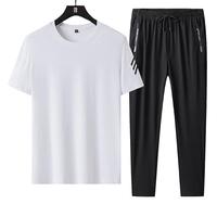 Ensemble de t-shirts pour hommes en polyester/coton, grande taille, décontracté, respirant, imprimé en sérigraphie avec logo personnalisé OEM, été, fin et ample