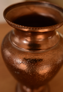 แจกันโลหะสีทองแดงสไตล์โบราณกระถางต้นไม้ตกแต่งวินเทจสำหรับตกแต่งบ้านโรงแรมโต๊ะแจกันแต่งงาน - Product Image 3