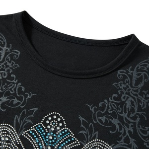 เสื้อยืดสตรีทแวร์หินไรน์สโตนสำหรับผู้หญิงงานตามสั่ง - Product Image 4