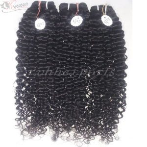 Raw indio recto rizado 100% Remy extensiones de cabello humano - Product Image 1