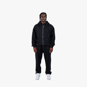 Ensemble de survêtement décontracté unisexe XXL surdimensionné en nylon avec fermeture éclair intégrale, coupe-vent de football, survêtement en polaire pour sports d'hiver - Product Image 1