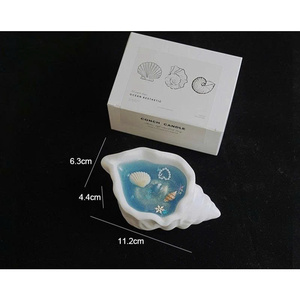 Vela de Concha Marina, Decoración Artesanal de Estilo Costero con Concha Natural, Vela de Concha Marina que Mejora el Ambiente Relajante del Hogar - Product Image 3