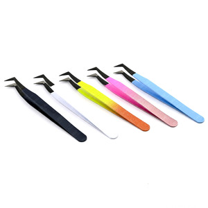 Pince à épiler professionnelle en fibre pour extensions de cils pince à épiler antidérapante x-tip et botte pour extensions de cils pointe pointue - Product Image 2