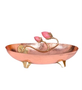Ensemble personnalisé de 2 bols en cuivre à joint bol décoratif de cuisine bol design martelé - Product Image 2