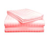 Draps de lit d'hôtel 400 TC Premium en satin rayé, drap de lit d'hôtel de luxe, ensemble de literie blanc 100 coton