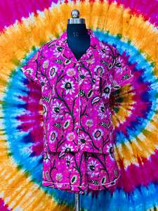 Design classique en gros 2 pièces confortables pur coton imprimé vêtements de nuit d'été femmes à manches courtes et ensemble de pyjama court - Product Image 3