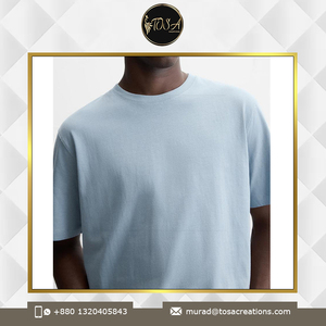 Camiseta con cuello redondo para hombre, logotipo personalizado, alta calidad, 100% algodón, peso pesado, antiarrugas, manga corta, ajuste Regular, mayorista - Product Image 5