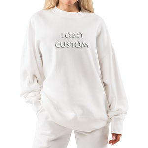 Sudadera de Cuello Redondo Extra Grande para Mujer, 100% Algodón Orgánico, Estilo Boyfriend, Sudadera de Felpa Orgánica a Precio Económico - Product Image 3