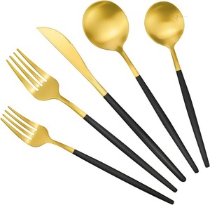 Juego de Cubiertos de Acero Inoxidable para Mesa de Comedor, Vajilla Ecológica para Fiestas, Juego de Cubiertos de 5 Piezas, Nuevo - Product Image 1