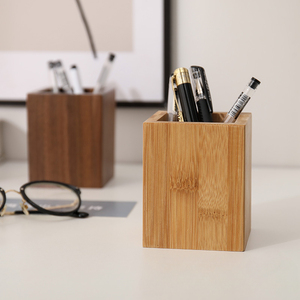 Customize Design Bamboo Pen <b>Holders</b> Creative Wood <b>Pencil</b> <b>Holder</b> Stand High Quality Wooden Stationery Storage Box - Product Image 5