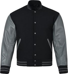 Vestes de luxe en laine pour hommes Veste de baseball grande taille personnalisée OEM Long Style Varsity en cuir pour l'hiver - Product Image 4