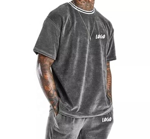 Ensemble de vêtements unisexe sweat-shirt à col ras du cou avec logo personnalisé pantalon de jogging vente en gros 100% coton polaire imprimé strass coupe-vent - Product Image 5