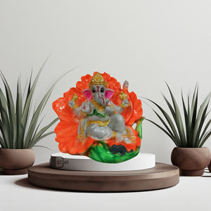 Estatua de Ganesh Ji de Poliresina, Modelo Hecho a Mano, Pintado a Mano, Decoración Religiosa Tradicional, Pooja, Boda, Hogar, Estilo Indio - Product Image 2