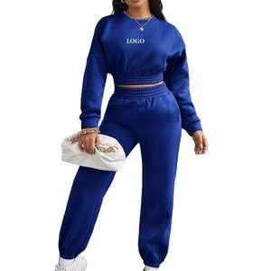 Conjunto Informal de Alta Calidad, Sudadera y Pantalones de Algodón Suave, Chándal, Logotipo Personalizado, Transpirable, Conjunto de Dos Piezas para Mujer - Product Image 1