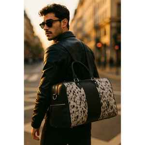 Sac de voyage en cuir de vachette artisanal, décontracté, pour le week-end, pliable, avec doublure en cuir, pour une utilisation en extérieur - Product Image 2